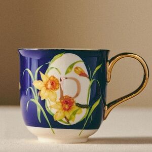 NWT  Anthropologie Lou Rota Nature Monogram Mug Letter D